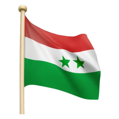Syrian flag but instead of the red on top green and instead of 2 stars 3 in red sticker