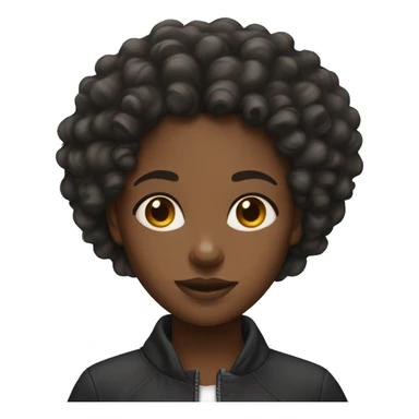 black girl with curly hair face forward sticker