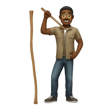 guy with stick sticker
