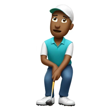 Golfer smoking cigarette while playing golf sticker