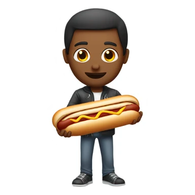 Guy holding plain hotdog sticker