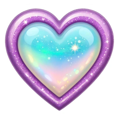 Opal heart with glitter sticker