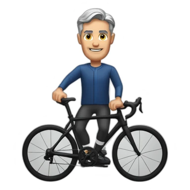 Jerome Powell riding road bike sticker