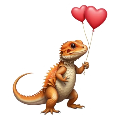 bearded dragon with heart balloon sticker