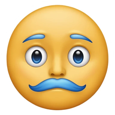 shushing face emoji with blue accents, no text sticker