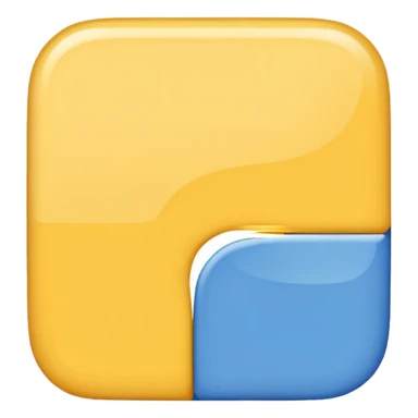 A emoji of a square ⬜ but half blue 🟦 and half yellow 🟨 sticker