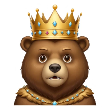 Bear wearing a King's crown sticker