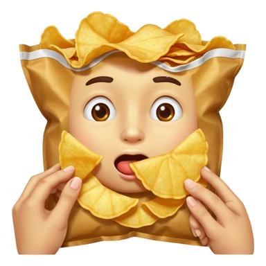 potato chips with mouth closed sticker