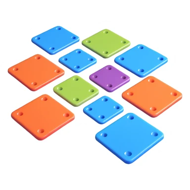 Simon game, 3D style, four colored pads, shiny plastic look, top-down angle, no text sticker