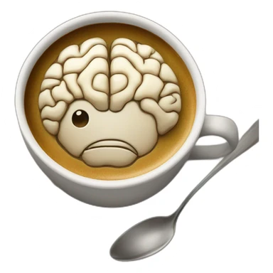 brain inside a cup of coffee sticker