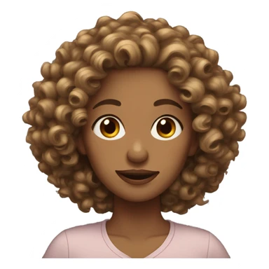 Light brown woman curly hair rolling eyes  sticker