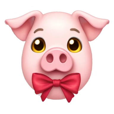 pig with a bow on  sticker