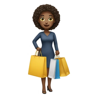 a woman with a shopping bag sticker