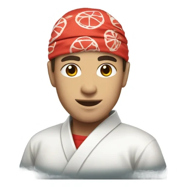 sushi master with red bandana white skin sticker