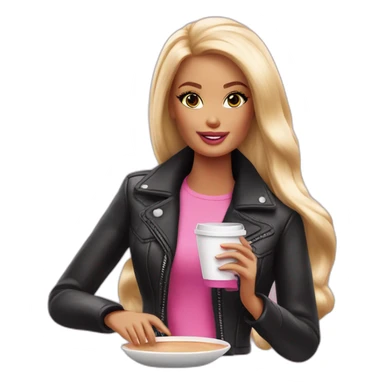 Barbie girl drinking coffee  sticker