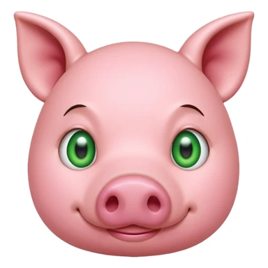 green pink pig sticker