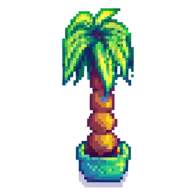 pixel art palm tree with Saudi flag colors sticker