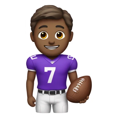 Bat wearing a purple football jersey with number 7 sticker