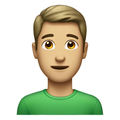 green shirt male portrait thin face sticker