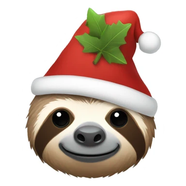 Sloth wearing Christmas hat  sticker