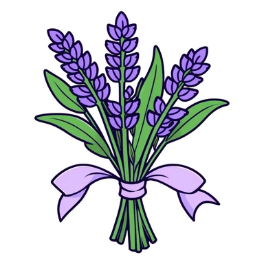 lavender plants in bouquet sticker