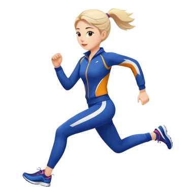 Beautiful girl with fair skin wearing sports suit running sticker