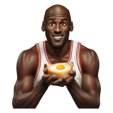 michael jordan eating fried eggs and apricot sticker