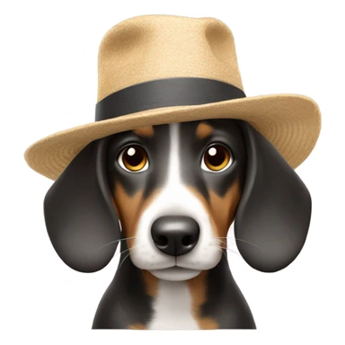 Dashound￼￼ with a hat on  sticker