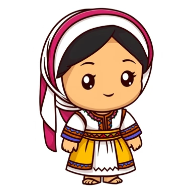Kurdish woman with traditional dress sticker