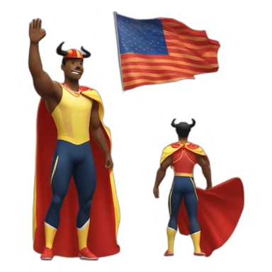 track and field athlete with open arms waving to the crowd. with a bullfighter's hat on his head. and a bullfighting cape in his arm. sticker