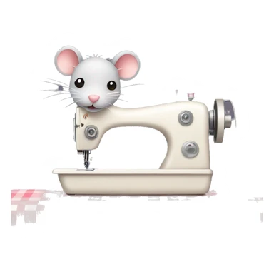 kawaii rat using a sewing machine  sticker
