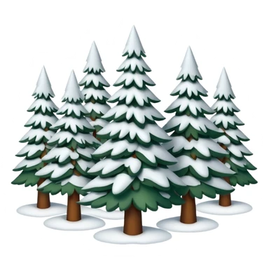 Snowy Christmas tree forest sticker