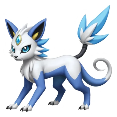 WereGarurumon-Meloetta-Renamon-Absol-fusion-hybrid-creature (full body) sticker