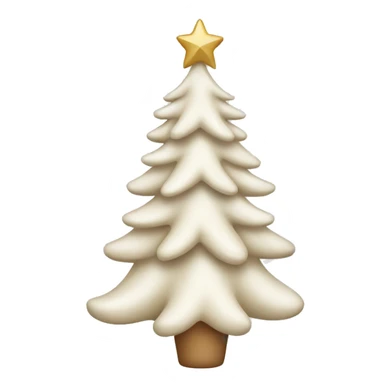 White Christmas tree with beige bows sticker