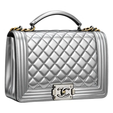 chanel le boy silver color bag sticker