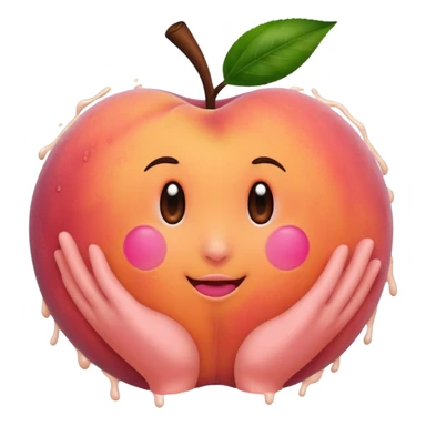 Peach with handprints sticker