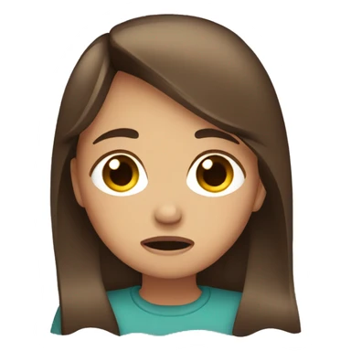 Brown hair girl crying sticker