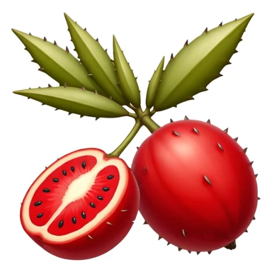 Stenocereus genus fruit without spikes, red and round sticker