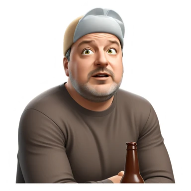 guy with bottle indoors sticker