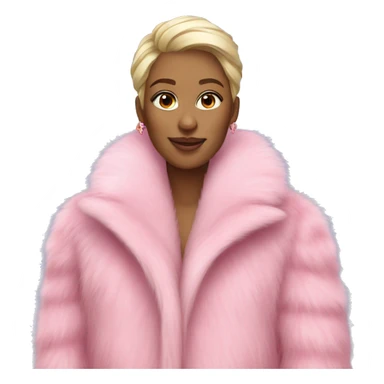 Luxurious Pink fur coat sticker
