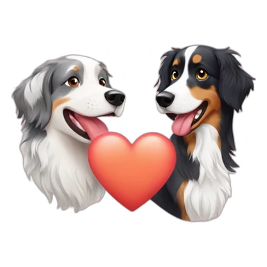 Australian Shepherd and english Setter in love sticker