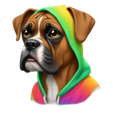 Boxer dog in hoodie sticker
