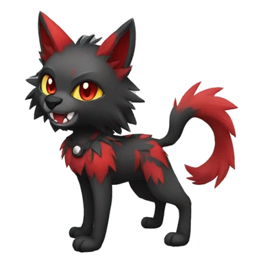 black red punk wolf-cat-Fakemon sticker