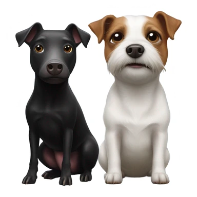 black pig with jack russel terrier sticker