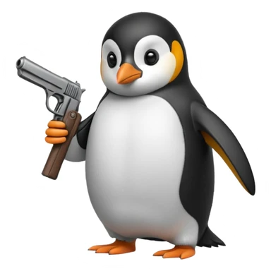 Pinguin mit pistole sticker