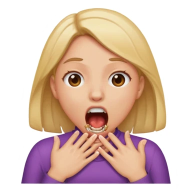 make me an emoji with a girl chocking herself out with her mouth open  sticker