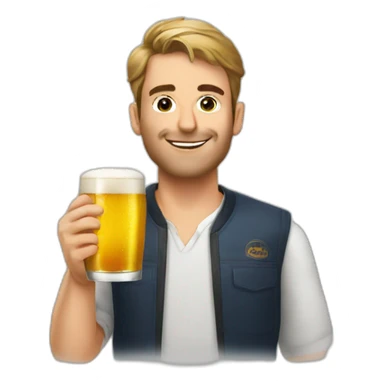 antoine dupont drink à beer sticker