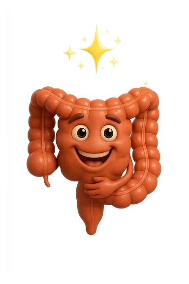fammi un intestino identico a questo, ma felice e con le scintille di splendore dorate sopra, si sta rinnovando come se fosse in ottima salute sticker