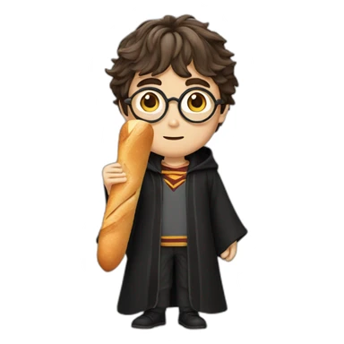 Harry potter with baguette sticker