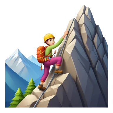 cartoon character climbing a mountain sticker